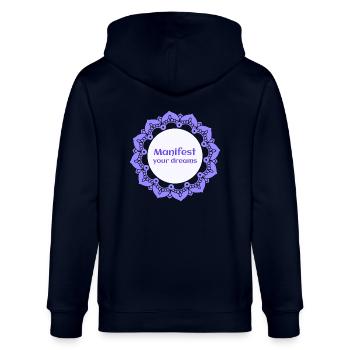 Manifestez vos rêves - Veste à capuche bio CULTIVATOR Stanley/Stella Unisexe - marine - Dos - Anna (173cm)