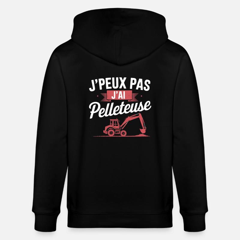 j'peux pas j'ai pelleteuse - Veste à capuche bio CULTIVATOR Stanley/Stella Unisexe - noir