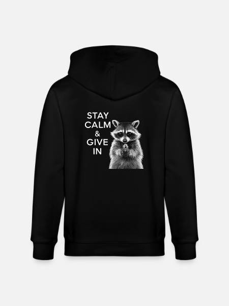 Meme raccoon - Stanley/Stella CULTIVATOR  Unisex Organic Hooded Jacket - black