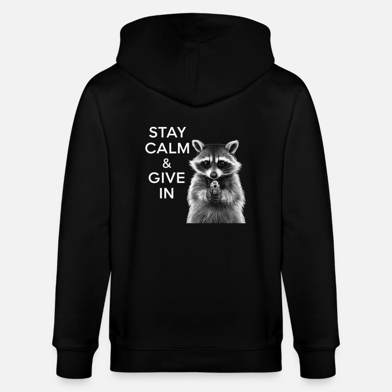 Meme Waschbär - Stanley/Stella Unisex Bio-Kapuzenjacke CULTIVATOR  - Schwarz