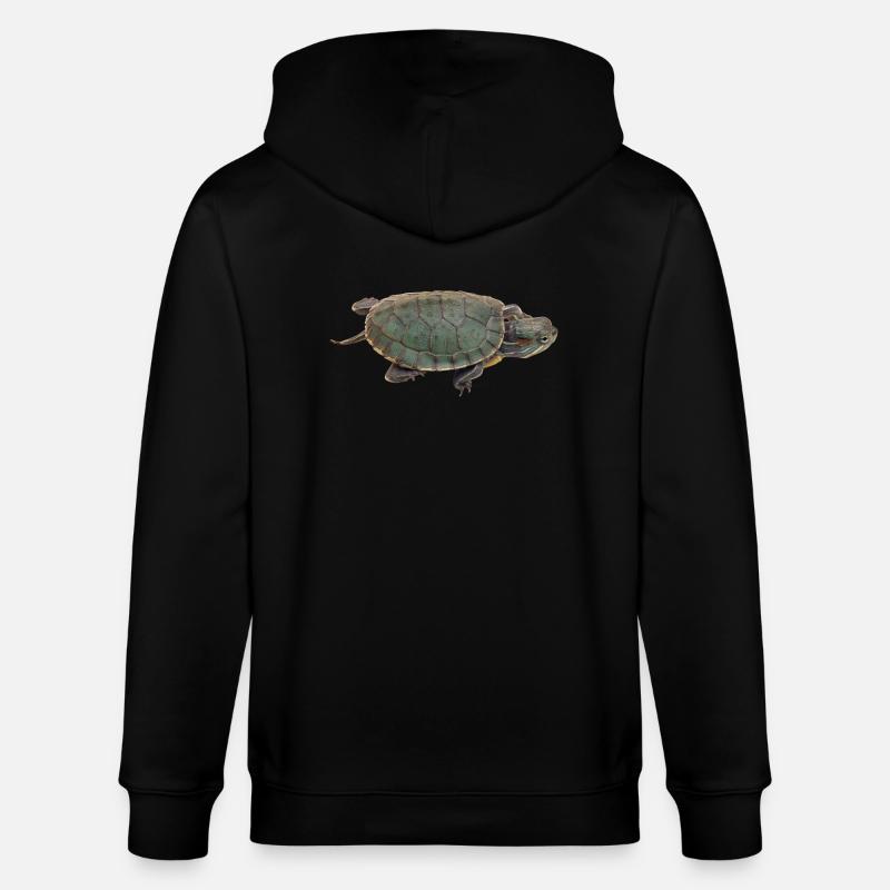 turtle schildkroete tiere animals4 - Stanley/Stella Unisex Bio-Kapuzenjacke CULTIVATOR - Schwarz