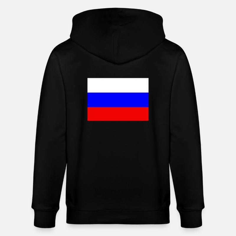Drapeau russe - Veste à capuche bio CULTIVATOR Stanley/Stella Unisexe - noir