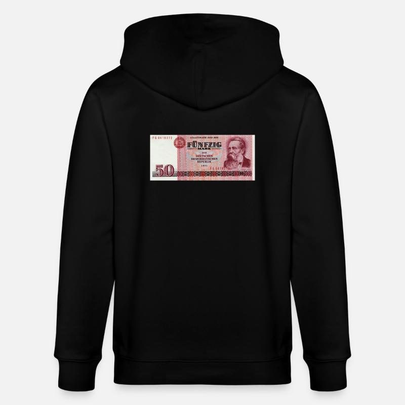 50 Markschein de la RDA - Veste à capuche bio CULTIVATOR Stanley/Stella Unisexe - noir