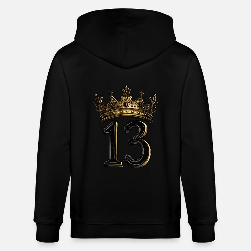 Couronne à 13 chiffres - Veste à capuche bio CULTIVATOR Stanley/Stella Unisexe - noir