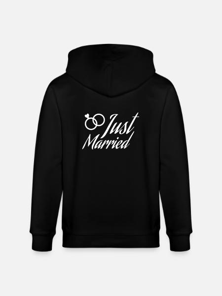 Just Married rings - Stanley/Stella CULTIVATOR  Unisex Organic Hooded Jacket - black