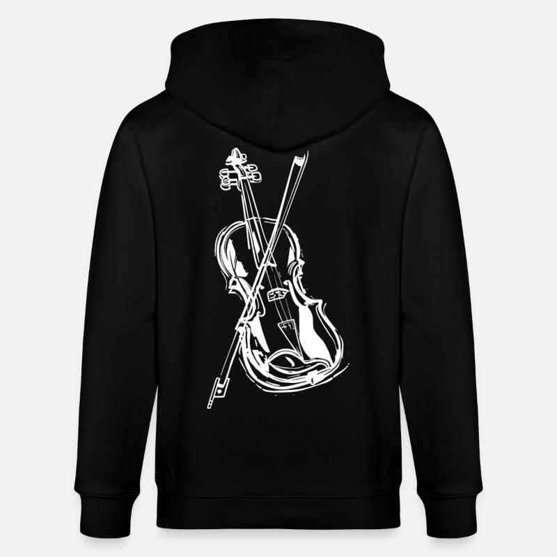 Dessin de violon - Veste à capuche bio CULTIVATOR Stanley/Stella Unisexe - noir
