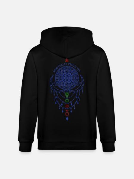 Spirituality Spiritually Protected Sacred Geometry - Stanley/Stella CULTIVATOR  Unisex Organic Hooded Jacket - black
