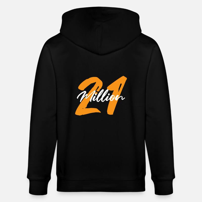 21 millones de Bitcoin Blockchain Criptomoneda - Chaqueta con capucha ecológica unisex CULTIVATOR de Stanley/Stella - negro