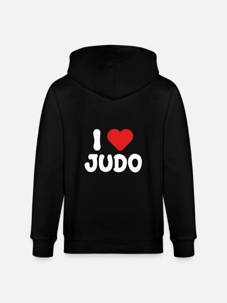 I love Judo - Stanley/Stella CULTIVATOR  Unisex Organic Hooded Jacket - black