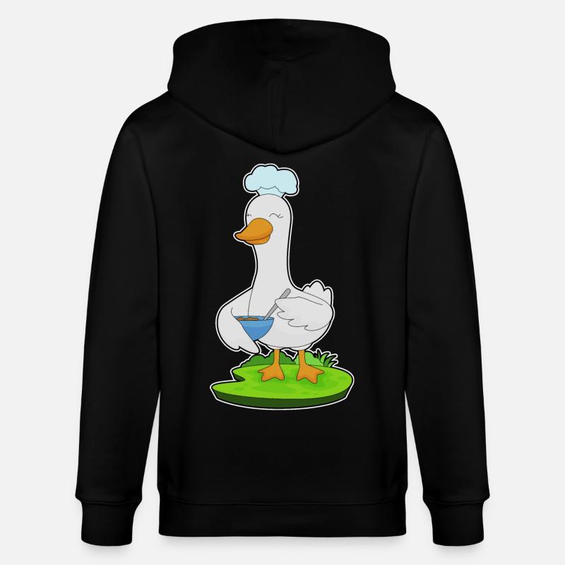 Duck Cooking Bowl - Stanley/Stella CULTIVATOR Unisex Organic Hooded Jacket - black