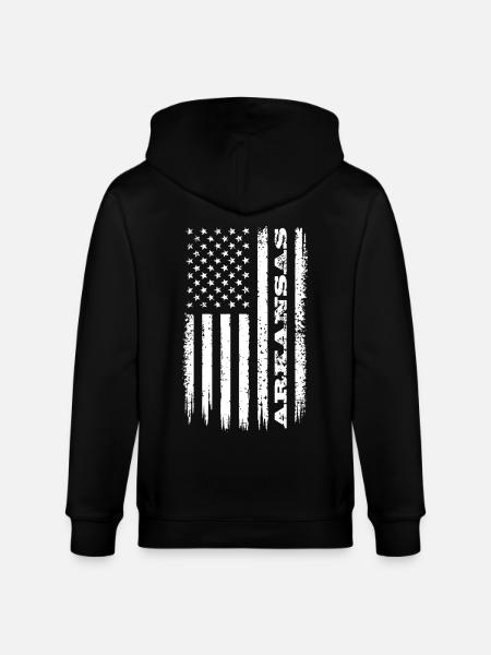 Flag USA Arkansas State Gift - Stanley/Stella CULTIVATOR Unisex Organic Hooded Jacket - black