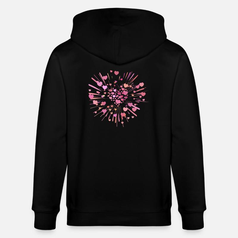 supernova2 rosa herzen - Stanley/Stella Unisex Bio-Kapuzenjacke CULTIVATOR  - Schwarz