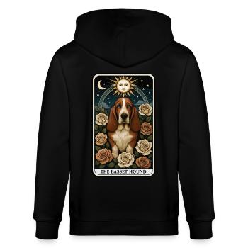 Basset - Stanley/Stella Unisex Bio-Kapuzenjacke CULTIVATOR  - Schwarz - Hinten - Anna (173cm)