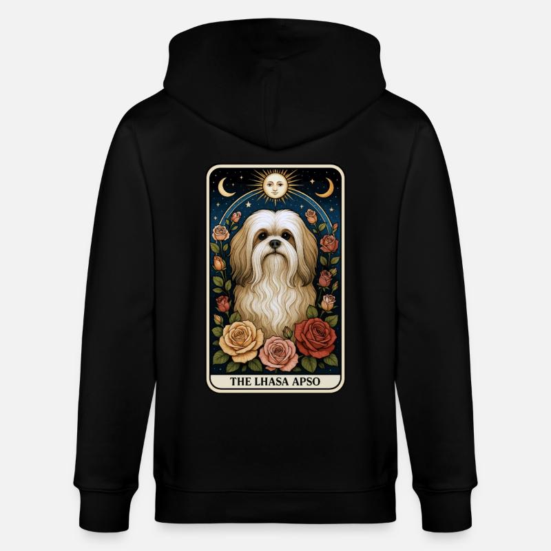 Lhasa Apso - Stanley/Stella Unisex Bio-Kapuzenjacke CULTIVATOR  - Schwarz