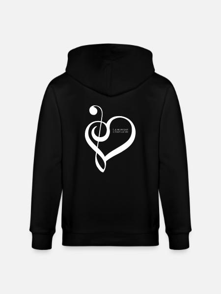Music is life ! - Stanley/Stella CULTIVATOR  Unisex Organic Hooded Jacket - black
