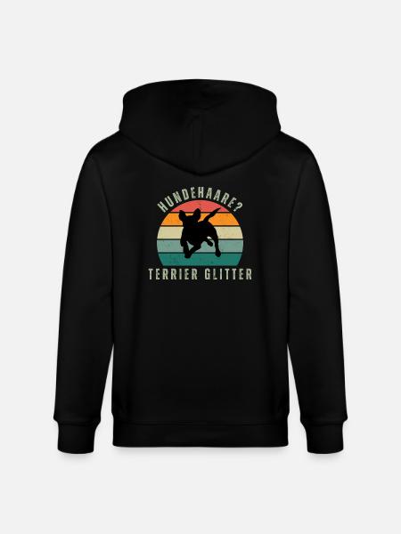 Terrier Glitter Retro Sunset - Stanley/Stella Unisex Bio-Kapuzenjacke CULTIVATOR  - Schwarz