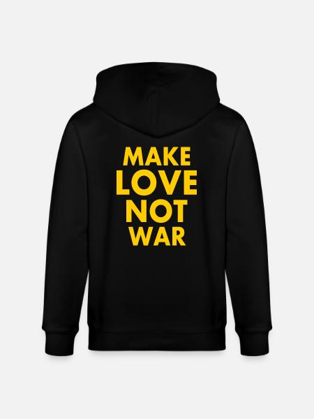 Make love not war - Stanley/Stella CULTIVATOR Unisex Organic Hooded Jacket - black