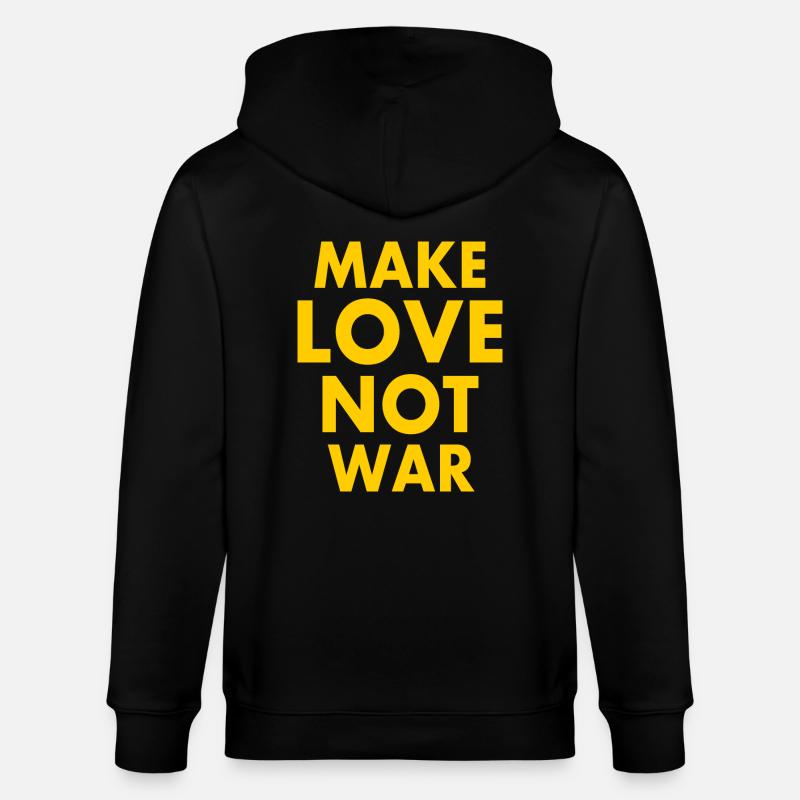 Make love not war - Stanley/Stella Unisex Bio-Kapuzenjacke CULTIVATOR  - Schwarz