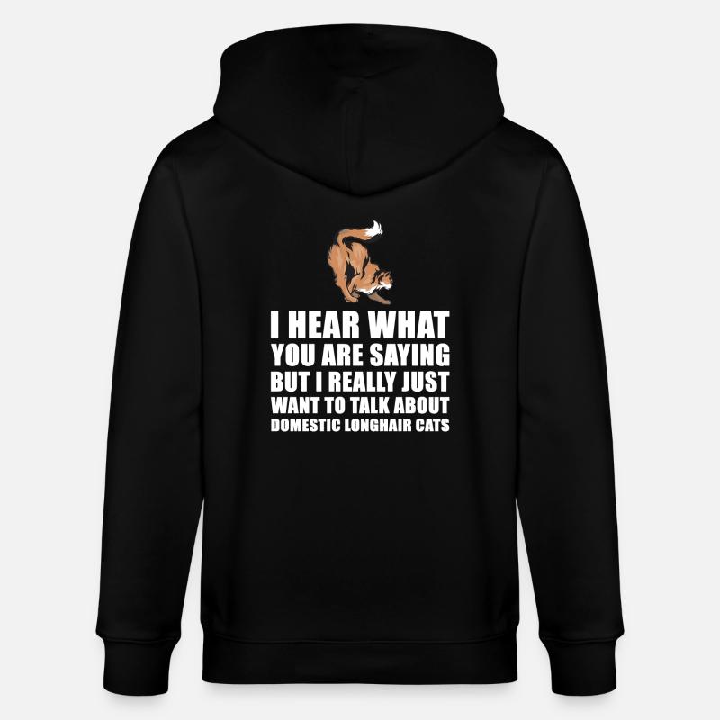 Longhair Chat cadeau mignon - Veste à capuche bio CULTIVATOR Stanley/Stella Unisexe - noir