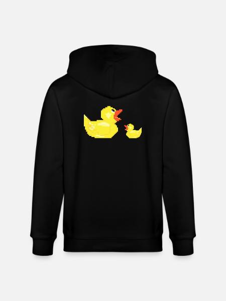 Duck mor med barnekyllinger ung gave and - Stanley/Stella økologisk unisex-hættejakke CULTIVATOR  - sort