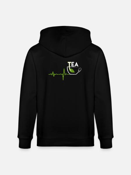 Heartbeat tea gift - Stanley/Stella CULTIVATOR  Unisex Organic Hooded Jacket - black
