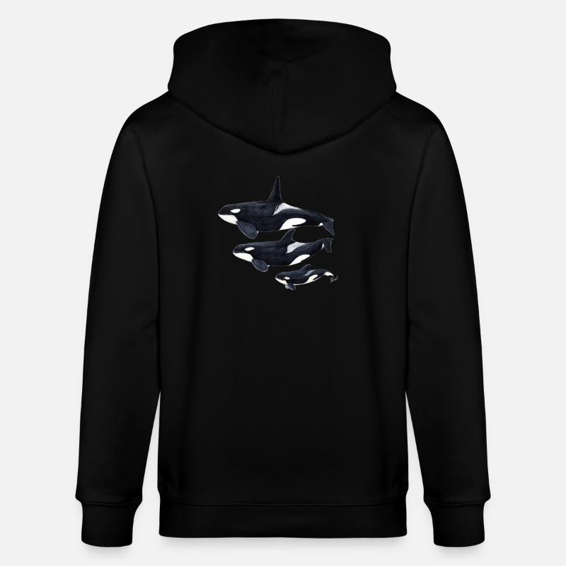 Orca - Schwertwal - ecause - Stanley/Stella Unisex Bio-Kapuzenjacke CULTIVATOR  - Schwarz