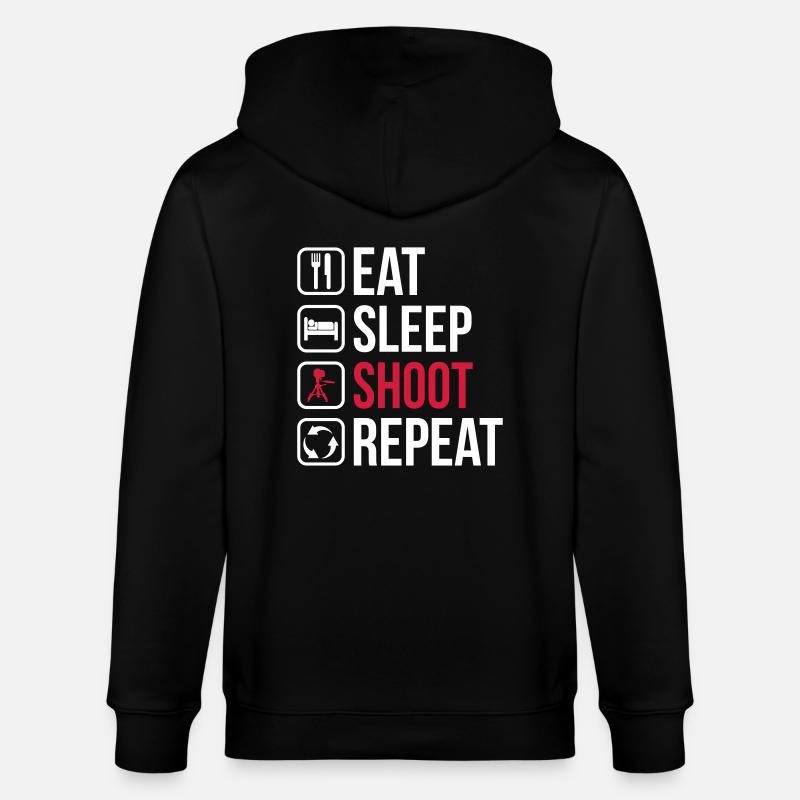 Eat Sleep Shoot Repeat - Stanley/Stella Unisex Bio-Kapuzenjacke CULTIVATOR  - Schwarz