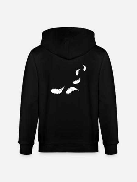 flying feathers white - Stanley/Stella CULTIVATOR  Unisex Organic Hooded Jacket - black