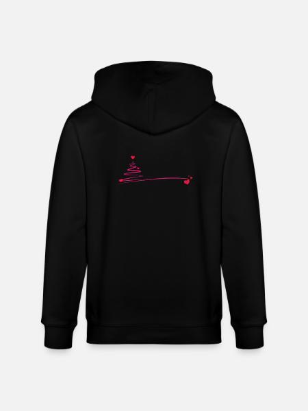 Christmas tree with hearts - Stanley/Stella CULTIVATOR  Unisex Organic Hooded Jacket - black
