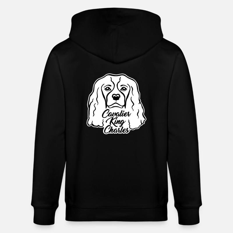 Cavalier King Charles - Stanley/Stella CULTIVATOR  Unisex Organic Hooded Jacket - black