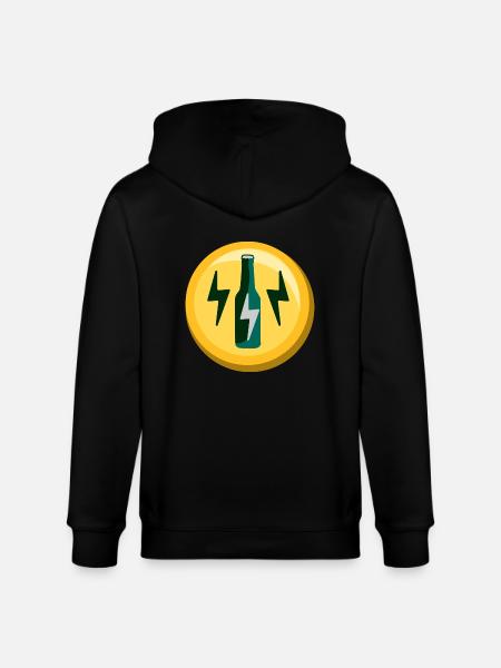 Beer Sticker Energy Icon Bottle - Stanley/Stella CULTIVATOR Unisex Organic Hooded Jacket - black