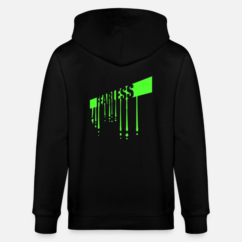 fearless Text Zitat Design - Stanley/Stella Unisex Bio-Kapuzenjacke CULTIVATOR - Schwarz