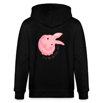 Es ist nur eine Phase, Hase! Rosa Rund - Stanley/Stella Unisex Bio-Kapuzenjacke CULTIVATOR  - Schwarz - Hinten - Anna (173cm)
