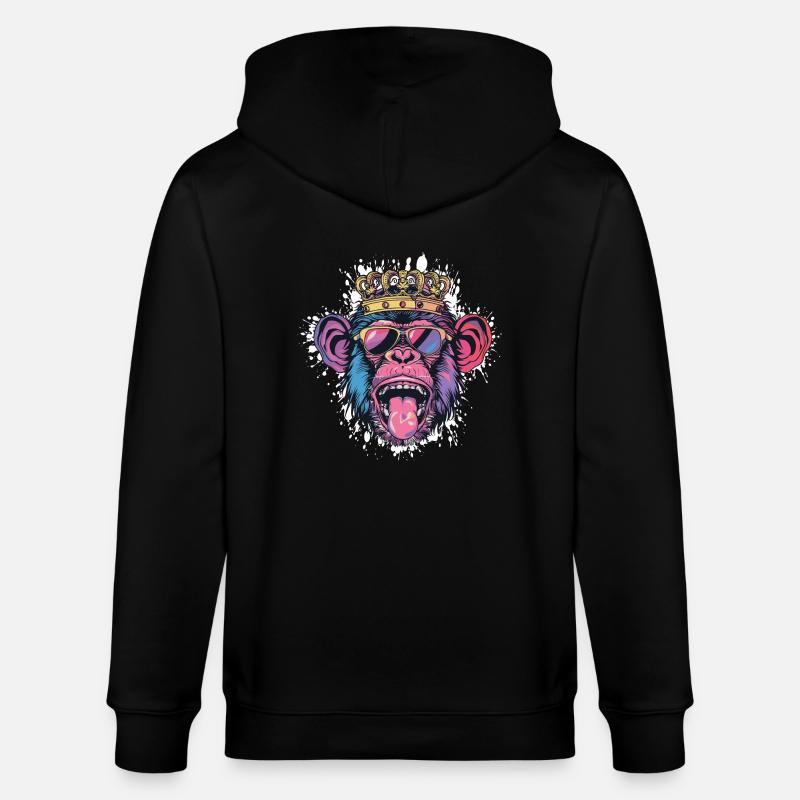 Affe Comic Lustig Party - Stanley/Stella Unisex Bio-Kapuzenjacke CULTIVATOR - Schwarz