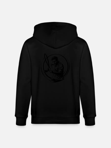 Tennis Player Silhouette - Stanley/Stella CULTIVATOR  Unisex Organic Hooded Jacket - black