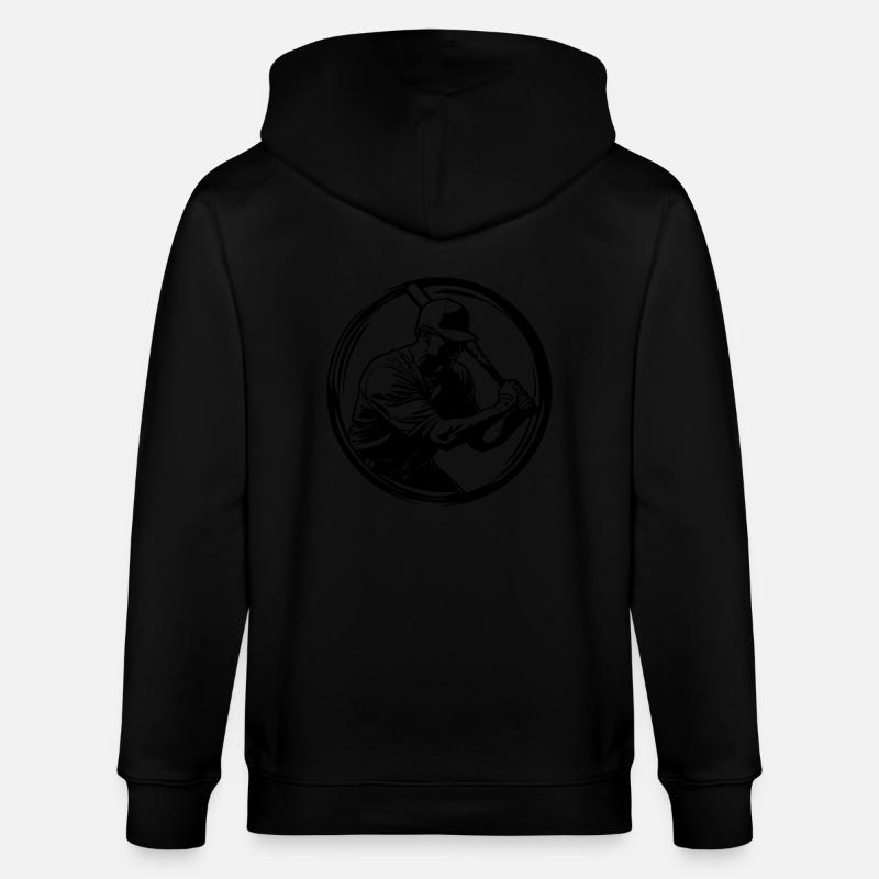 Baseball Mann Silhouette - Stanley/Stella Unisex Bio-Kapuzenjacke CULTIVATOR  - Schwarz