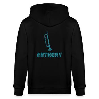 Blasmusik Anthony - Stanley/Stella Unisex Bio-Kapuzenjacke CULTIVATOR  - Schwarz - Hinten - Anna (173cm)