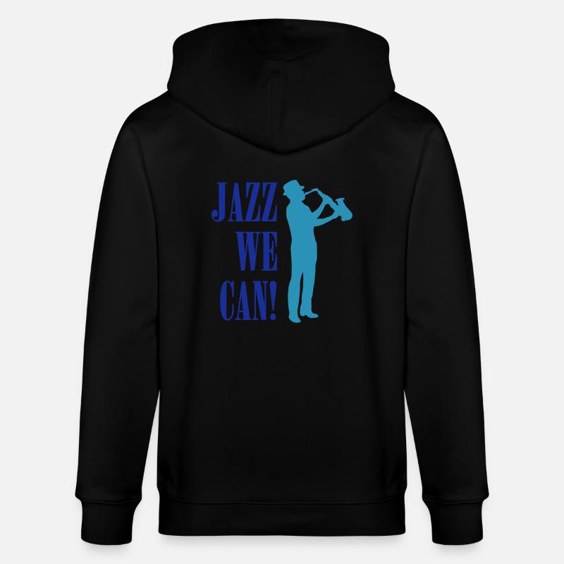 jazz_we_can_2c - Stanley/Stella Unisex Bio-Kapuzenjacke CULTIVATOR  - Schwarz