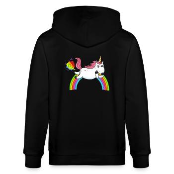 Pétard Licorne Rainbow1 - Veste à capuche bio CULTIVATOR Stanley/Stella Unisexe - noir - Dos - Anna (173cm)