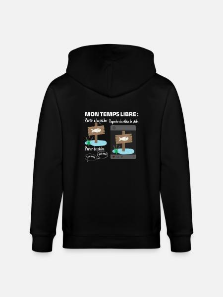 Mon temps libre : 100% pêche - Veste à capuche bio CULTIVATOR Stanley/Stella Unisexe - noir