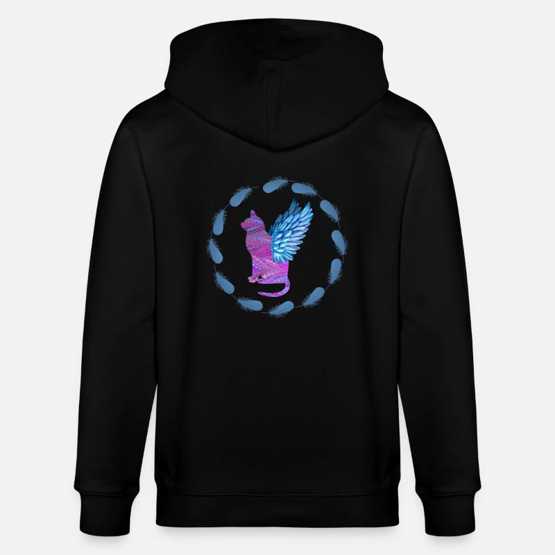 Ange chat E 62 - Veste à capuche bio CULTIVATOR Stanley/Stella Unisexe - noir