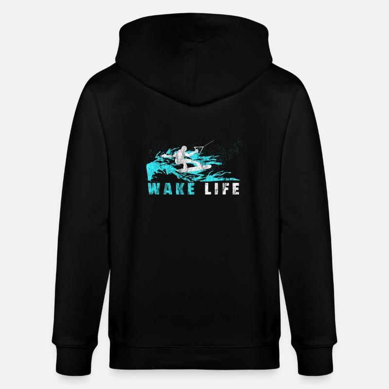 Wakeboarder gift wakeboard waterskiing - Stanley/Stella CULTIVATOR  Unisex Organic Hooded Jacket - black