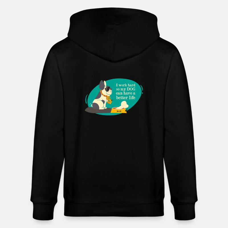 Hund - Stanley/Stella Unisex Bio-Kapuzenjacke CULTIVATOR  - Schwarz