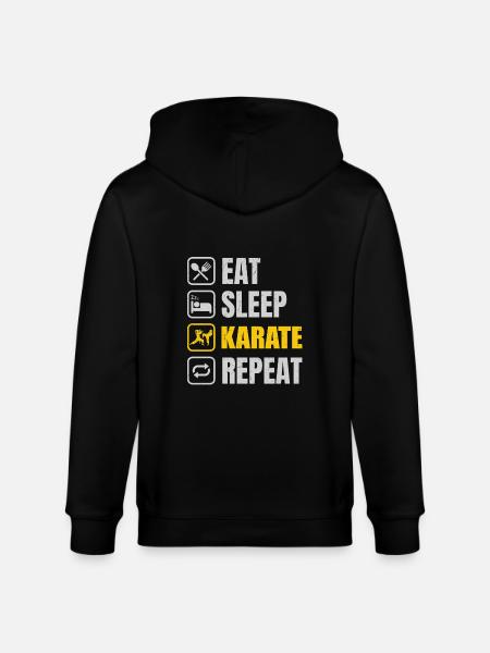 Eat Sleep Karate Repeat - Stanley/Stella CULTIVATOR Unisex Organic Hooded Jacket - black