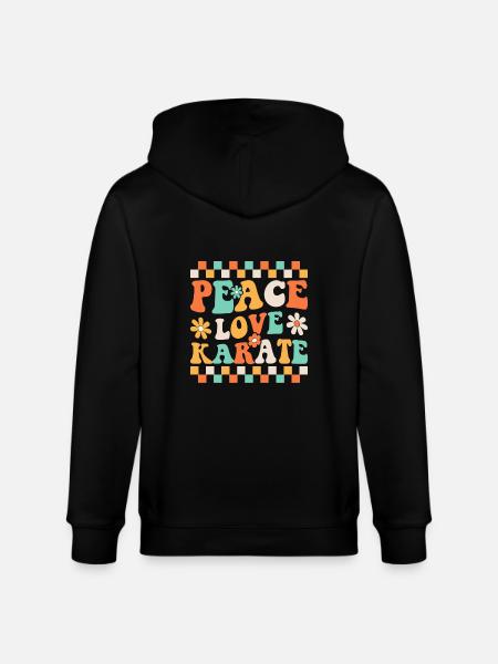 Frieden, Liebe, Karate - Stanley/Stella Unisex Bio-Kapuzenjacke CULTIVATOR - Schwarz