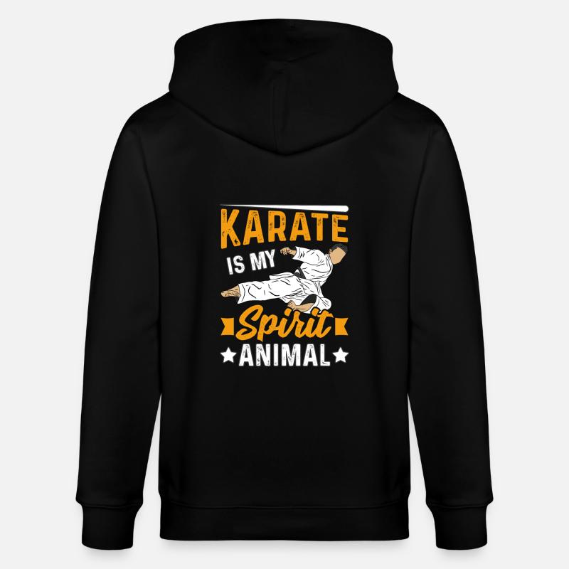 Karate ist mein Krafttier - Stanley/Stella Unisex Bio-Kapuzenjacke CULTIVATOR  - Schwarz