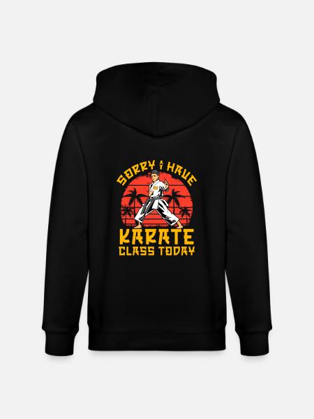 Przepraszam, mam dzisiaj zajęcia karate - Ekologiczna rozpinana bluza z kapturem typu unisex Stanley/Stella CULTIVATOR - czarny