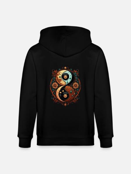 Yin Yang - Stanley/Stella CULTIVATOR Unisex Organic Hooded Jacket - black