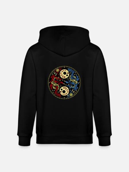 Yin Yang - Stanley/Stella CULTIVATOR  Unisex Organic Hooded Jacket - black