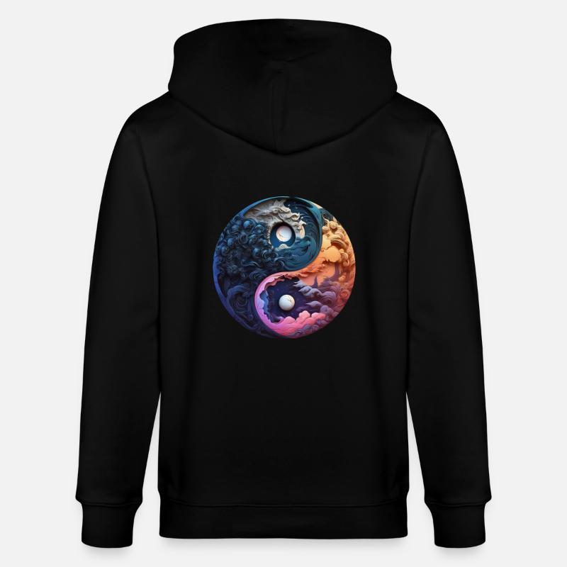 Yin Yang - Stanley/Stella Unisex Bio-Kapuzenjacke CULTIVATOR  - Schwarz